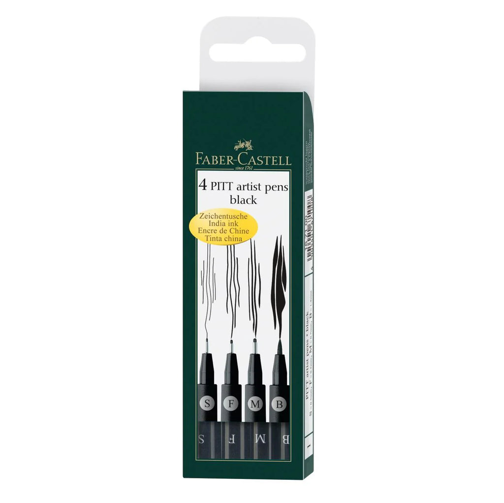 FABER-CASTELL PITT ARTIST PENS SET OF 4 "WARM COLORS" FC167005