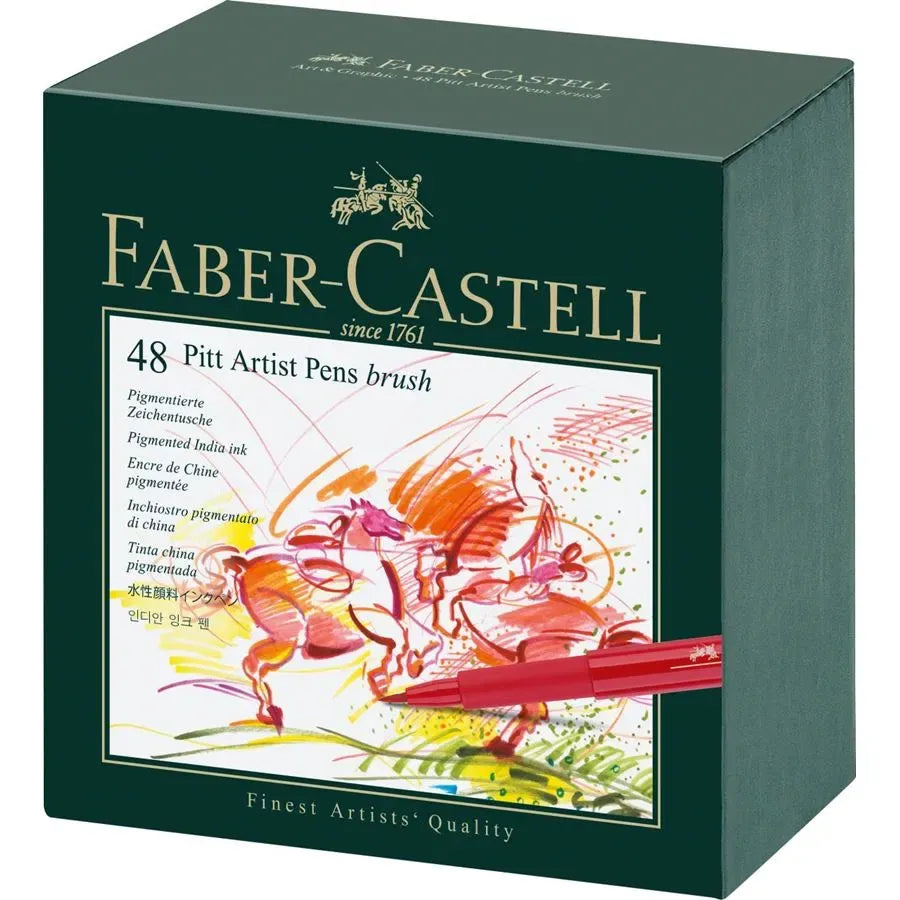 FABER-CASTELL PITT ARTIST PEN BRUSH SB PACK OF 48 COLOR FC167148
