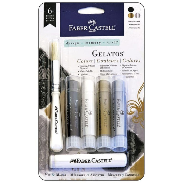 FABER-CASTELL WATER SOLUBLE CRAYONS GELATOS MASQUERADE 6 PARTS FC121816