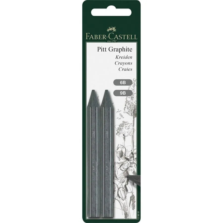 FABER-CASTELL PITT 6B&9B GRAPHITE CRAYONS SETS OF 2 FC129991