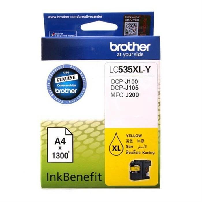 خرطوشة حبر أصفر من Brother طراز LC535XL-Y