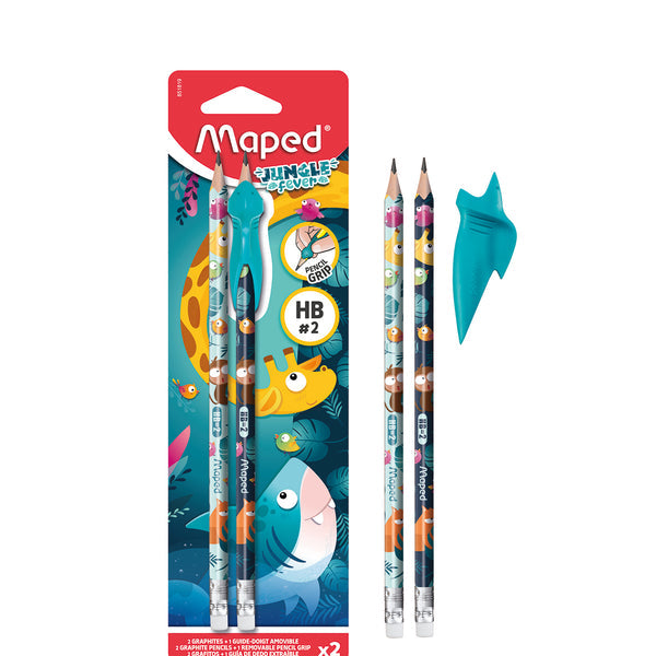 MAPED BLACK PEPS JUNGLE HB PENCIL+ERASER BLISTER (MD-851819)