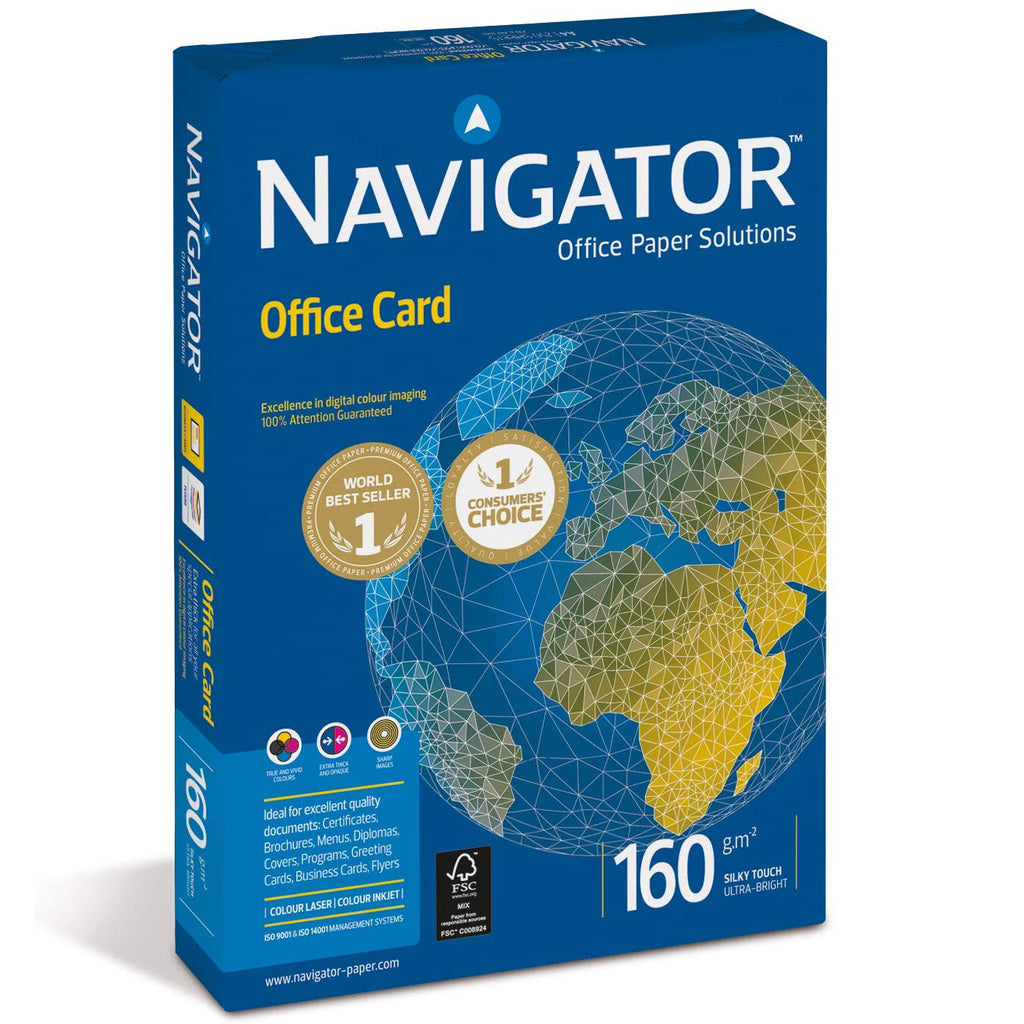Navigator A4 160 gsm High Quality Extra Smooth & Thick Bright White Paper 5 Reams (Box of 1250 Sheets)
