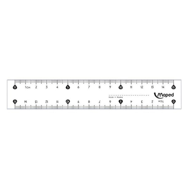 Maped Essentials Ruler 15cm Flat 146507