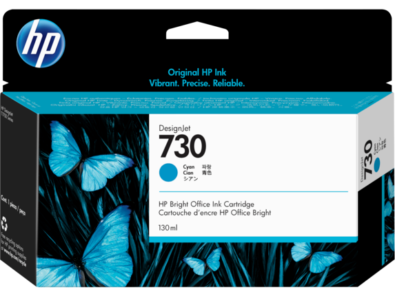 HP 730 130-ml Cyan DesignJet Ink Cartridge (P2V62A)