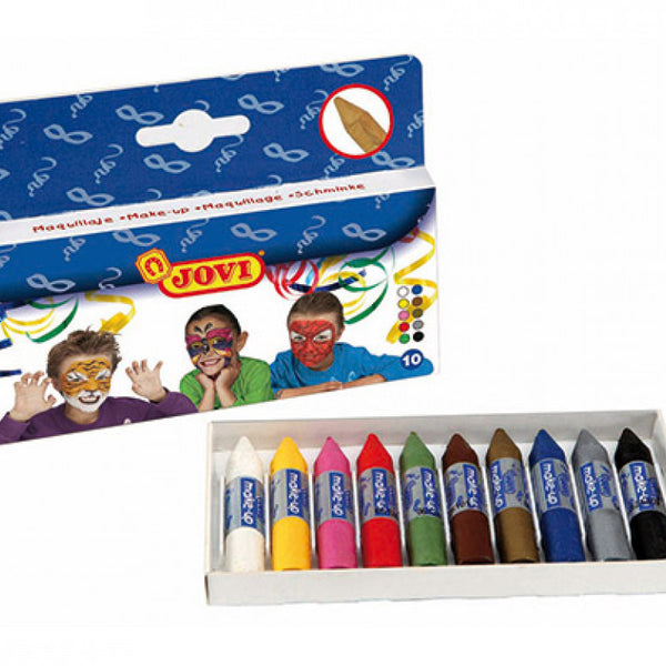 Jovi 176-Box of 10 Colored Sticks for Body Painting, Assorted