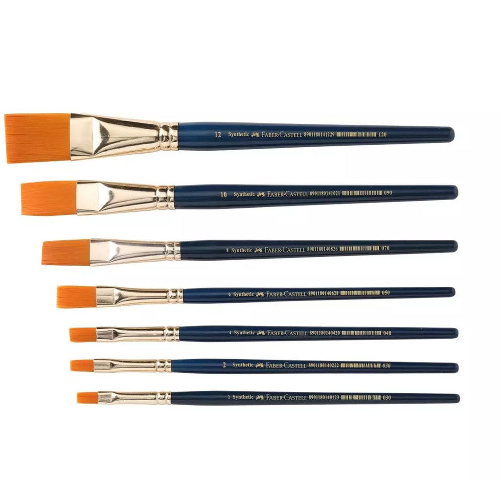 Faber Castell Brush Synthetic Hair Flat Set 7s FCIN114702