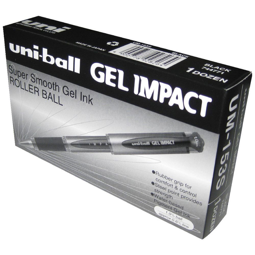 Uniball Gel Impact Broad Pen Black MI-UM153S-BK
