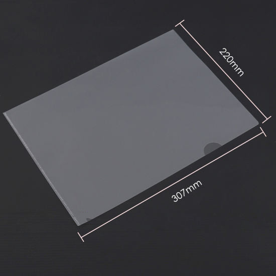 A4 Transparent Clear L Shaped File Folder (Pack of 12)