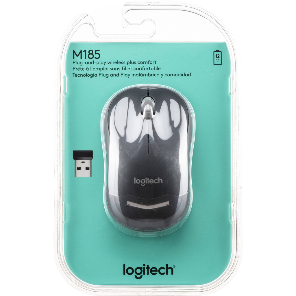 Logitech M185 Wireless Mouse, Black