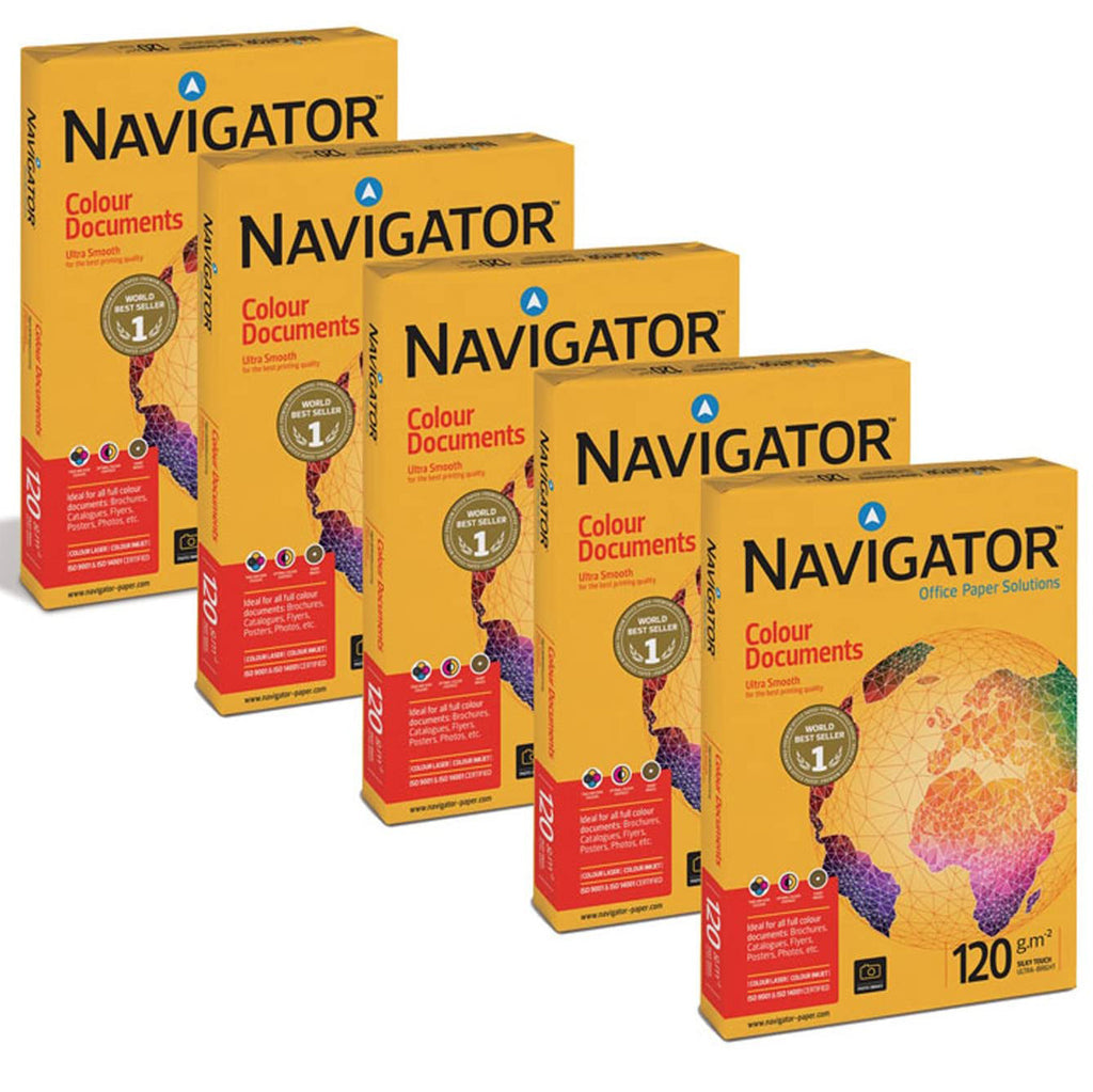 Navigator A4 120 gsm High Quality Extra Smooth & Thick Bright White Box of Paper (Pack of 8 Reams)