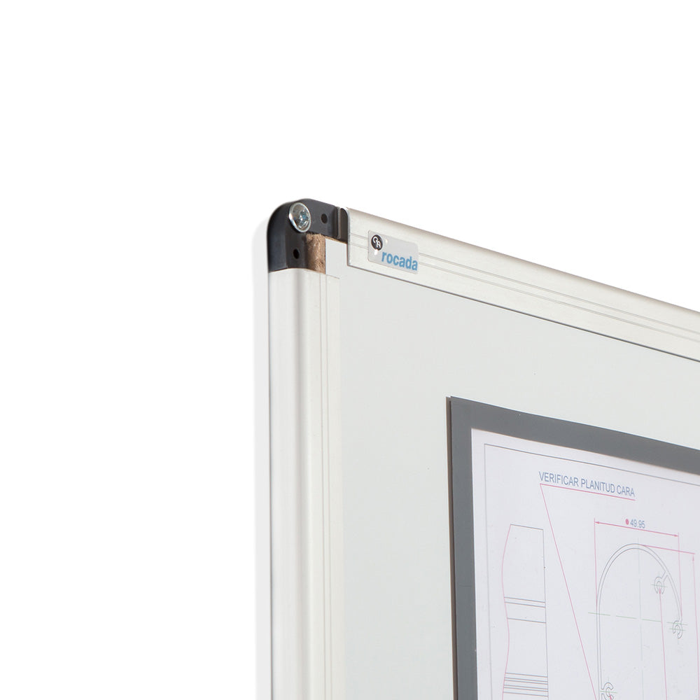 Lacquered Whiteboard with Aluminium frame 100x150cm Rocada RD-6406 made in Spain - 5-year surface warranty
