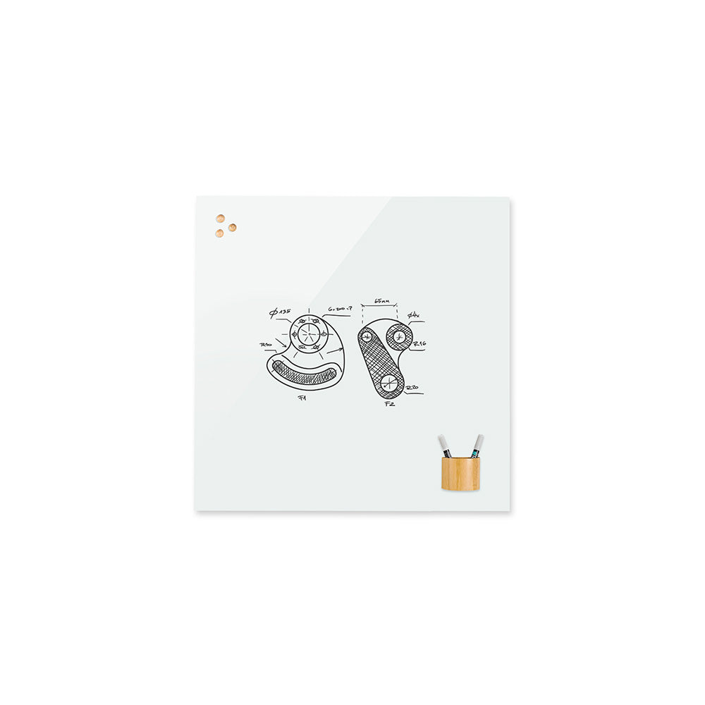 Frameless magnetic glass board Rocada made in Spain 6707-25P (magnetic glass board - 120x150cm pure white colour) - 25 year surface warranty