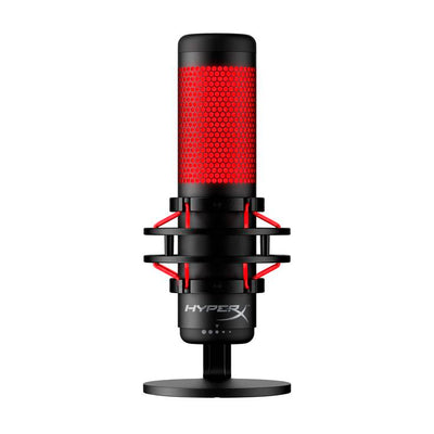HyperX QuadCast 2 USB Microphone, Hi-Res Studio-Quality Recording, Intuitive On-Board Controls, Removable Shock Mount, Tap-to-Mute Sensor, Stunning HyperX Red Lighting, Black | 872V1AA