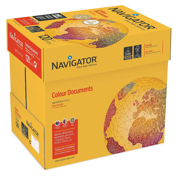 Navigator A4 120 gsm High Quality Extra Smooth & Thick Bright White Box of Paper (Pack of 8 Reams)