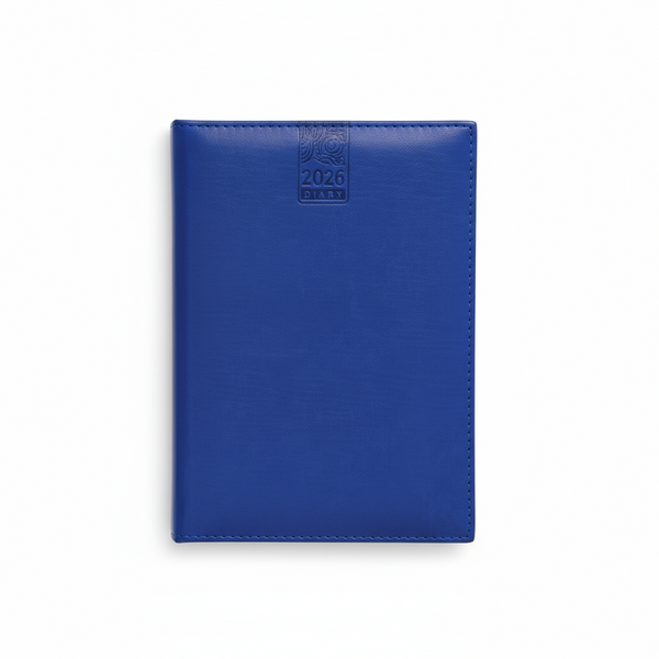 A5 Polyurethane(PU) Leather Padded Blue Diary 2026 (A5-10)