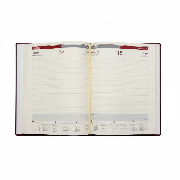 Executive Daily Polyurethane(PU) Dark Brown Edge with Stitching Diary 2026(EXD-43)