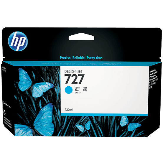 HP 727 Cyan DesignJet Ink Cartridge 130-ml